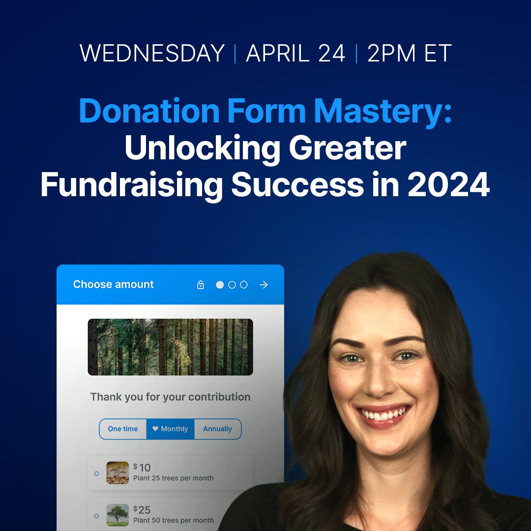 Ready to capture more critical funds through your donation form? 🚀 Join us Wednesday, April 24 at 2 p.m. ET for an interactive webinar designed to help you master the art of online fundraising and take your form to the next level. Register now ➡️ ow.ly/ZKT950RchiS