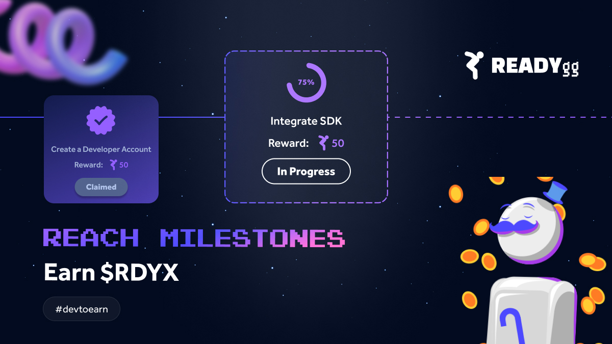 Earn $RDYX tokens as soon as your games hit key markers of success. We’re talking retention, engagement, and installs. It’s all on the READYgg #DevDashboard. Sign up, it’s free 👉 dev.ready.gg #gamedev #indiedev #devtoearn