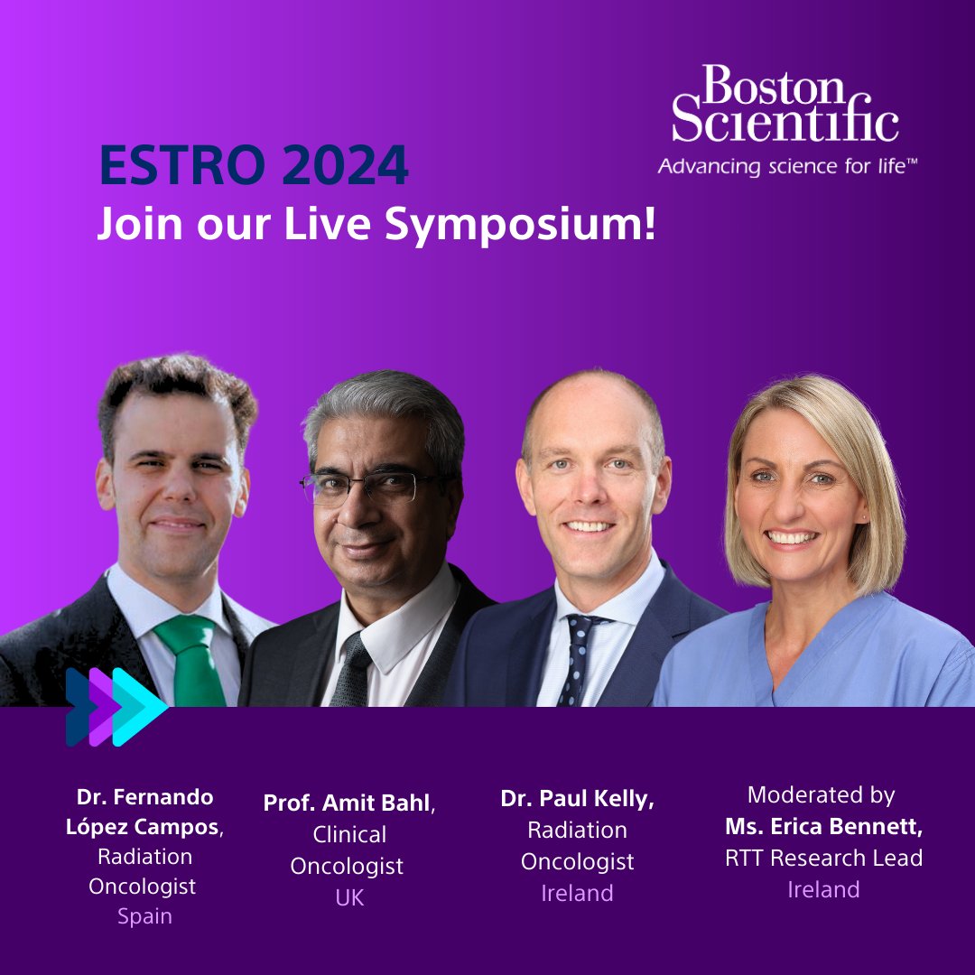 Join our Live Symposium at #ESTRO24 with Dr @F_lopez_campos, Prof. Amit Bahl and Dr @PaulKRadiation, moderated by Ms. @EricabennettRTT on May 6 at 1 pm Hall 1.

Let's advance together with SpaceOAR Hydrogel. 

bit.ly/4cKZMXf

#BSCEMEA #VueIT