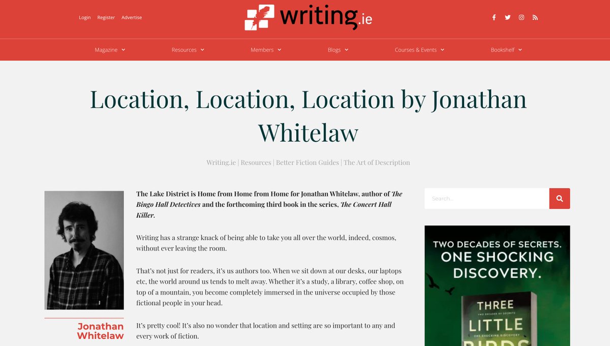 The brilliant folks at @writing_ie have let me contribute a couple of articles ahead of The Concert Hall Killer's release. And here's the first one - all about location and its importance in cosy crime fiction. Enjoy! writing.ie/resources/loca…