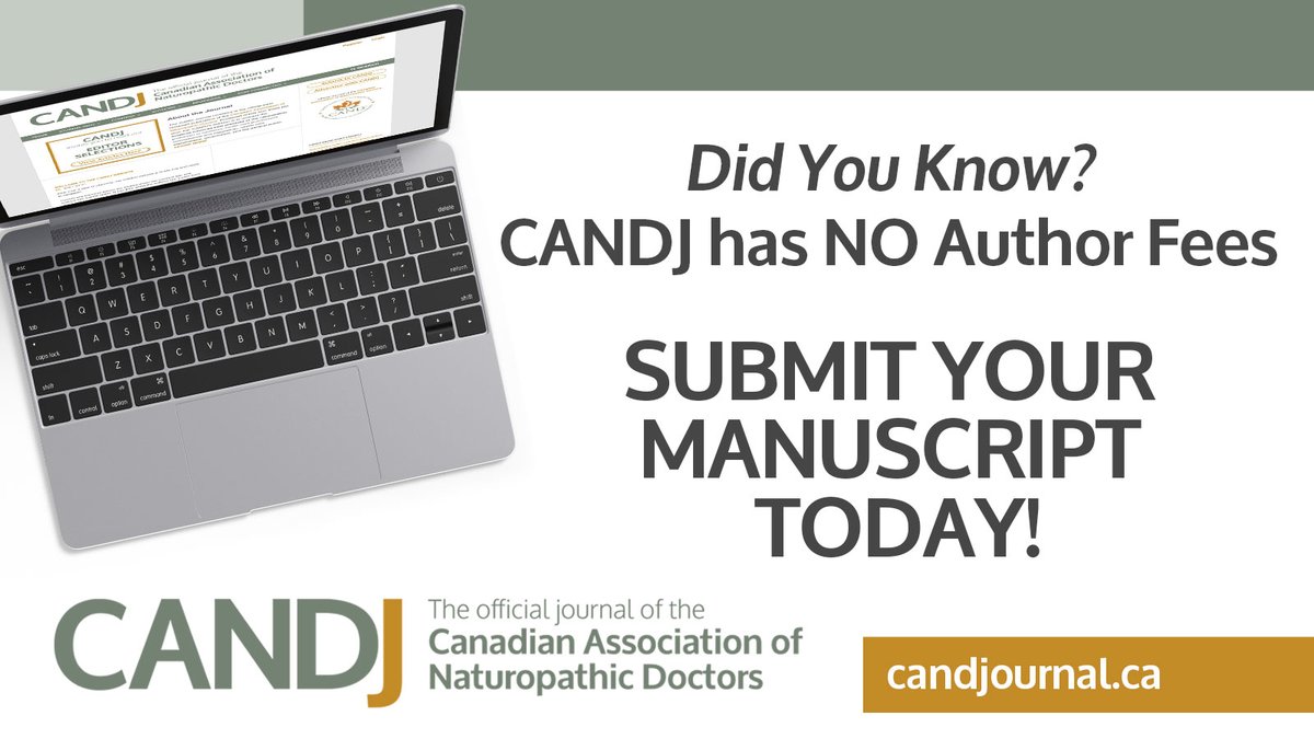 #CallForPapers. Did you know CANDJ has no author fees to submit or publish? This removes all barriers and broadens the opportunities for submissions! Start your submission today: bit.ly/CANDJ-Submit @DrMarianneT @naturopathicdrs #PeerReview #EvidenceInformed #ND