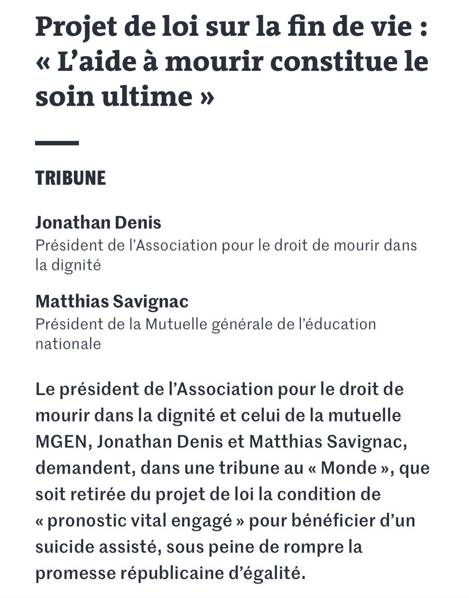 Que l’on soit d’accord ou pas avec l’euthanasie pour tous, il faut être totalement pervers pour dire que la mort est le soin ultime. Auquel cas, les serial killers seraient des demi-dieux de la médecine. 
La mort est l’antithèse du soin. La progression de certains états…