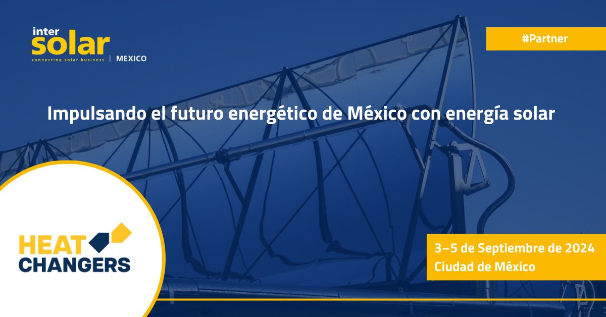 ¡Nos complace anunciar que somos Partner de @IntersolarMX 2024! La plataforma líder en tendencias tecnológicas y networking B2B internacional para el sector solar ☀️ Nos vemos en septiembre en la Ciudad de México 🇲🇽 Acerca del evento: bit.ly/43JIOEx #Intersolar