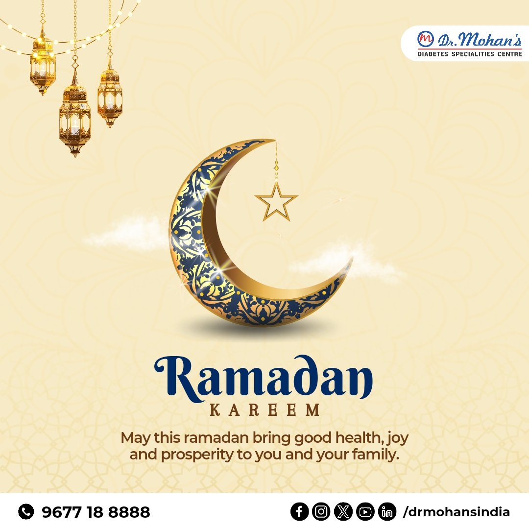 Eid Mubarak to all my Muslim Friends on Twitter! 🌙

#eidmubarak #ramadanmubarak #ramadankareem #drvmohan #drmohansdiabetes
