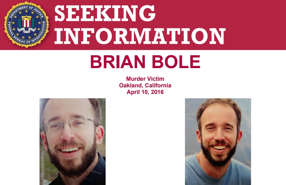 The #FBI offers a reward of up to $20,000 for info leading to the arrest of those responsible for the death of Brian Bole who was shot and killed on April 10, 2016, at approximately 12:15 a.m., while walking towards his residence in Oakland, California: fbi.gov/wanted/seeking…