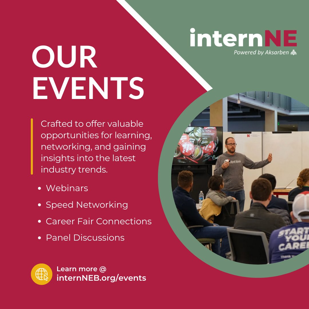 Stay ahead of the curve by attending internNE, Powered by Aksarben's online and in-person events designed specifically for employers! #internNE #PoweredbyAksarben