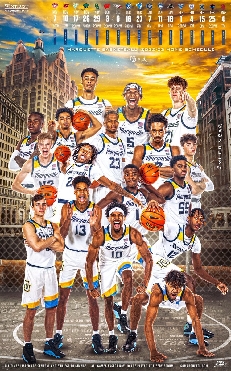 2022-23 @MarquetteMBB team poster #mubb