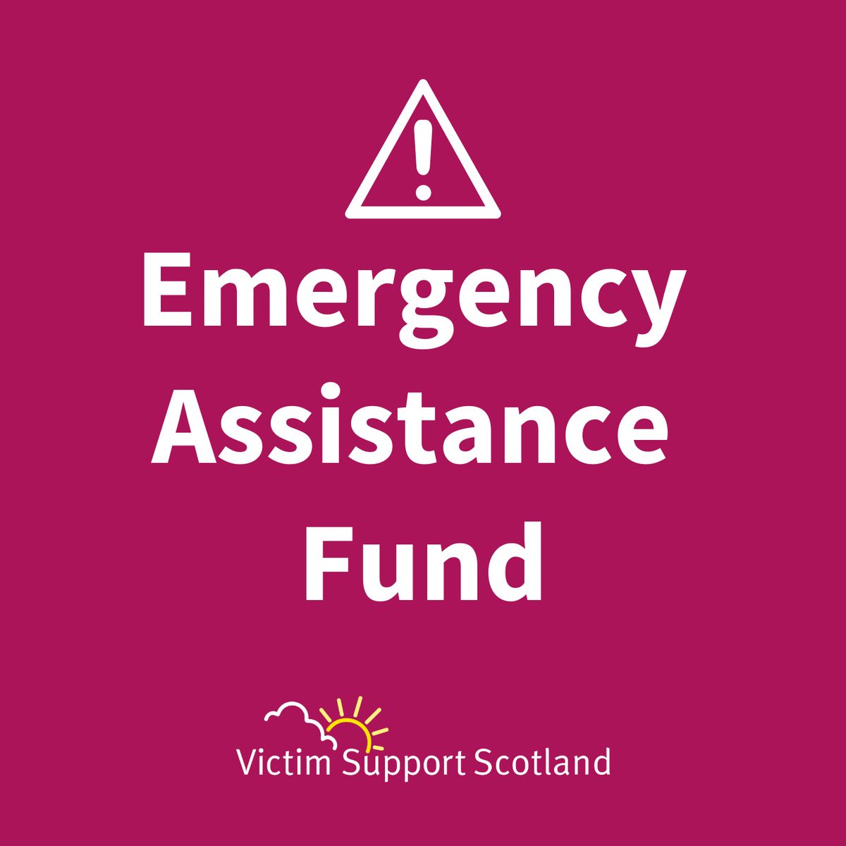 Our Emergency Assistance Fund (EAF) is open to people affected by crime across Scotland who are in urgent need of financial help as a direct result of crime. Accessible to people with no alternative funding, the EAF covers essential goods and services. victimsupport.scot/vss-eaf/