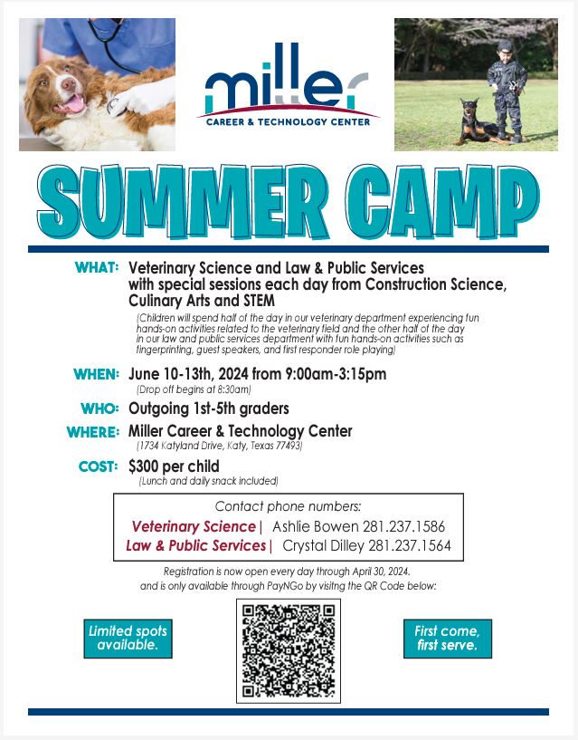 MCTC's annual Vet Science & Criminal Justice 4-day summer camp is now open for registration! Campers must be outgoing 1st-5th graders. New this year will be a session from Manufacturing Engineering with hands-on activities! Sign up today! 🔗 bit.ly/3JaiPg3