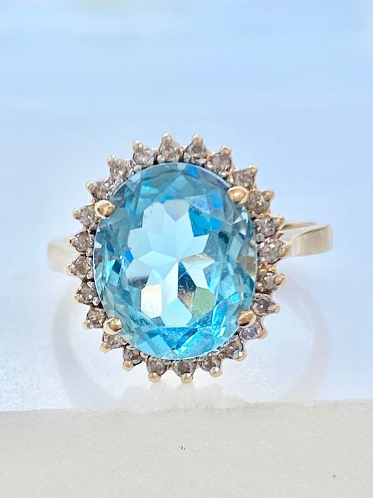 Excited to share the latest addition to my #etsy shop: Diamond Blue Topaz 14k Gold Ring, 6 Carats, Statement, Cocktail, Size 7 etsy.me/3UbfGCT #gold #size7 #14k #oval #statement #EtsyStarSeller #LittleWomenVintage #etsy #etsyshop #etsystore