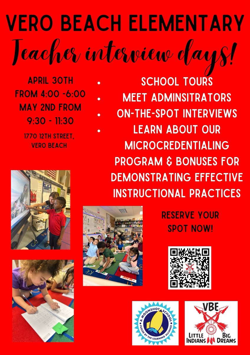 We are very excited to be welcoming a select few members to our tribe next year! Check out the recruiting opportunities we have to explore @verobeachelem as your new school for the 24-25 SY!