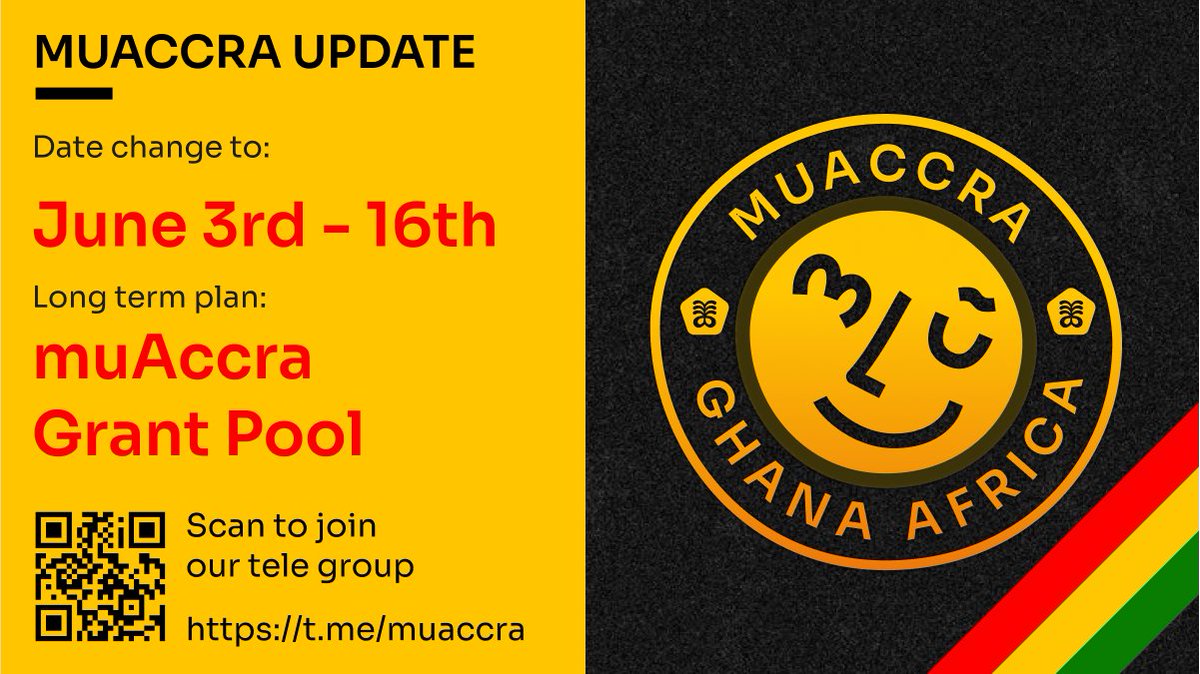 Exciting Update: New Dates & Long-Term Plans for Our Pop-Up City in Accra, Ghana!🇬🇭 TLDR: 1. Reschedule the event to 03rd June - 16th June. 2. Our long-term plan, #muAccra Grant Pool, which revolves around offering financial support in the form of grants, as well as providing…