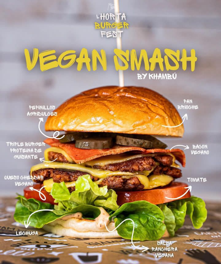Esta pedazo de hamburguesa vegana estará en horta burguer fest que se celebrará en el parque de la sequieta (#Alaquas) durante este fin de semana.

Las cosas están cambiando y por eso ponen también la deliciosa #hamburguesa #vegana de Khambú.