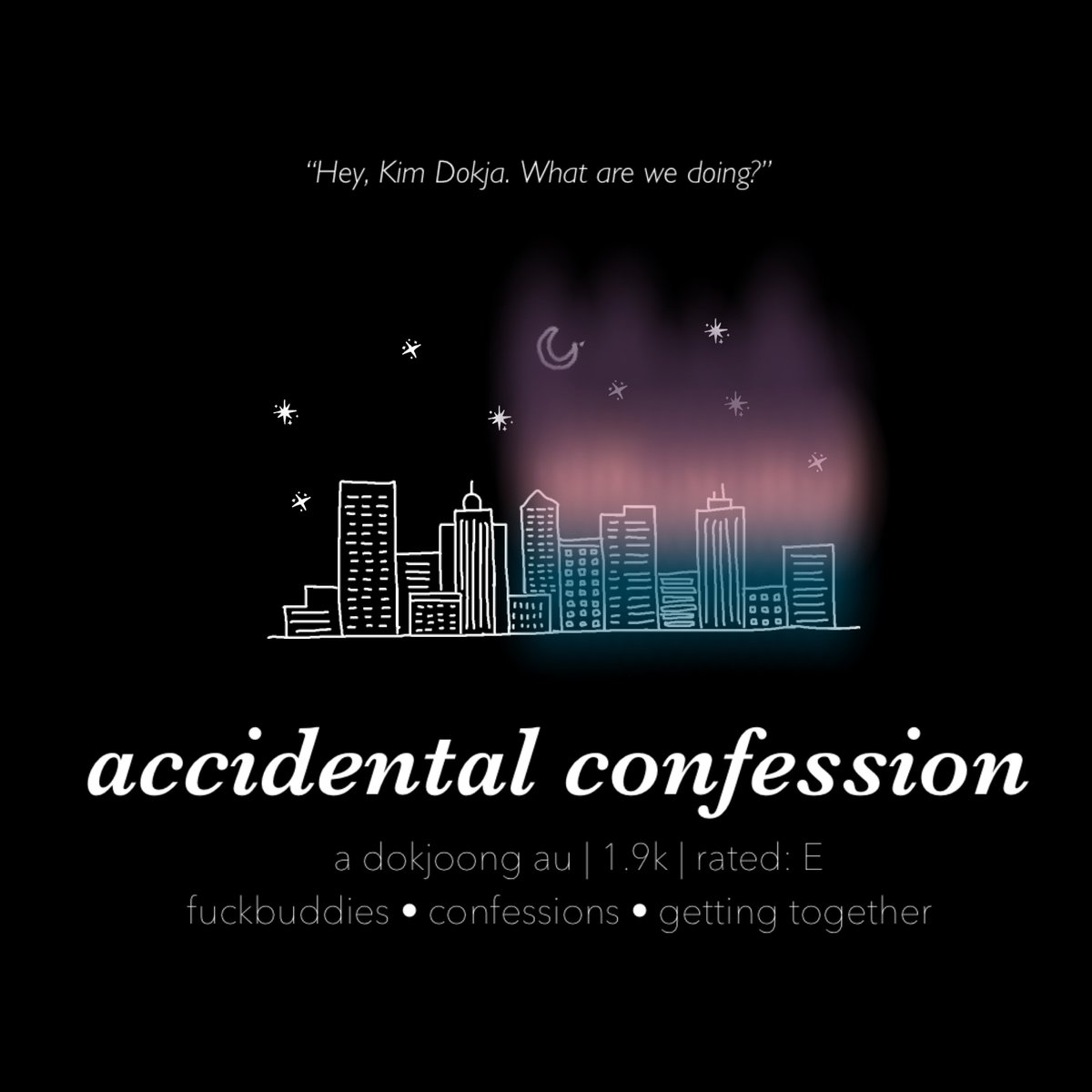 drabble hours lol

accidental confession • a #dokjoong/#dokhyuk au
- 1.9k, rated: E
- domestic fuckbuddies(?)/humor
- getting together 

‘Kim Dokja accidentally says the three doomed words in the middle of drilling Yoo Joonghyuk into the sheets.’

link: archiveofourown.org/works/55105198
