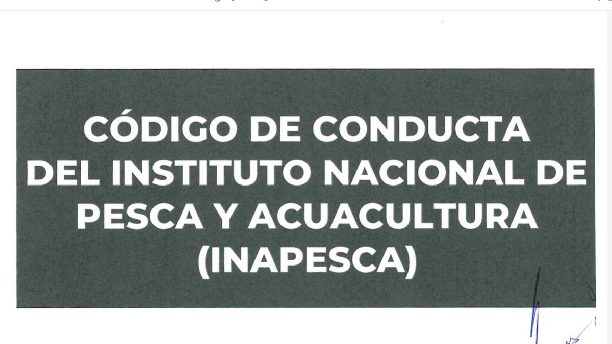 Se publicó hoy en el DOF el 'CÓDIGO DE CONDUCTA DEL INSTITUTO MEXICANO DE #INVESTIGACIÓN EN PESCA Y ACUACULTURA SUSTENTABLES (IMIPAS), ANTES INSTITUTO NACIONAL DE #PESCA Y #ACUACULTURA (INAPESCA)'
dof.gob.mx/2024/AGRICULTU…