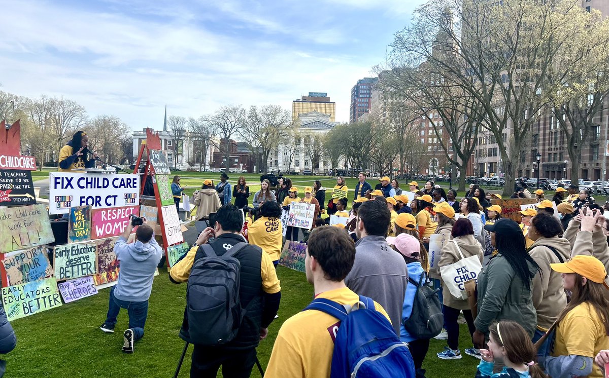 The bill we recently passed provides an added $1 billion to improve access to quality childcare for families. 

Americans deserve a care system that is affordable & accessible. I’m cheering on advocates rallying on the New Haven Green today making clear that #CareCantWait!