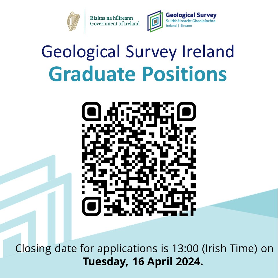 ⏳ The deadline is approaching for the #graduate positions! Submit your application to Geological Survey Ireland @Dept_ECC by 16 April to embark on an 11-month adventure. Follow the link for more info: gsi.ie/en-ie/events-a…