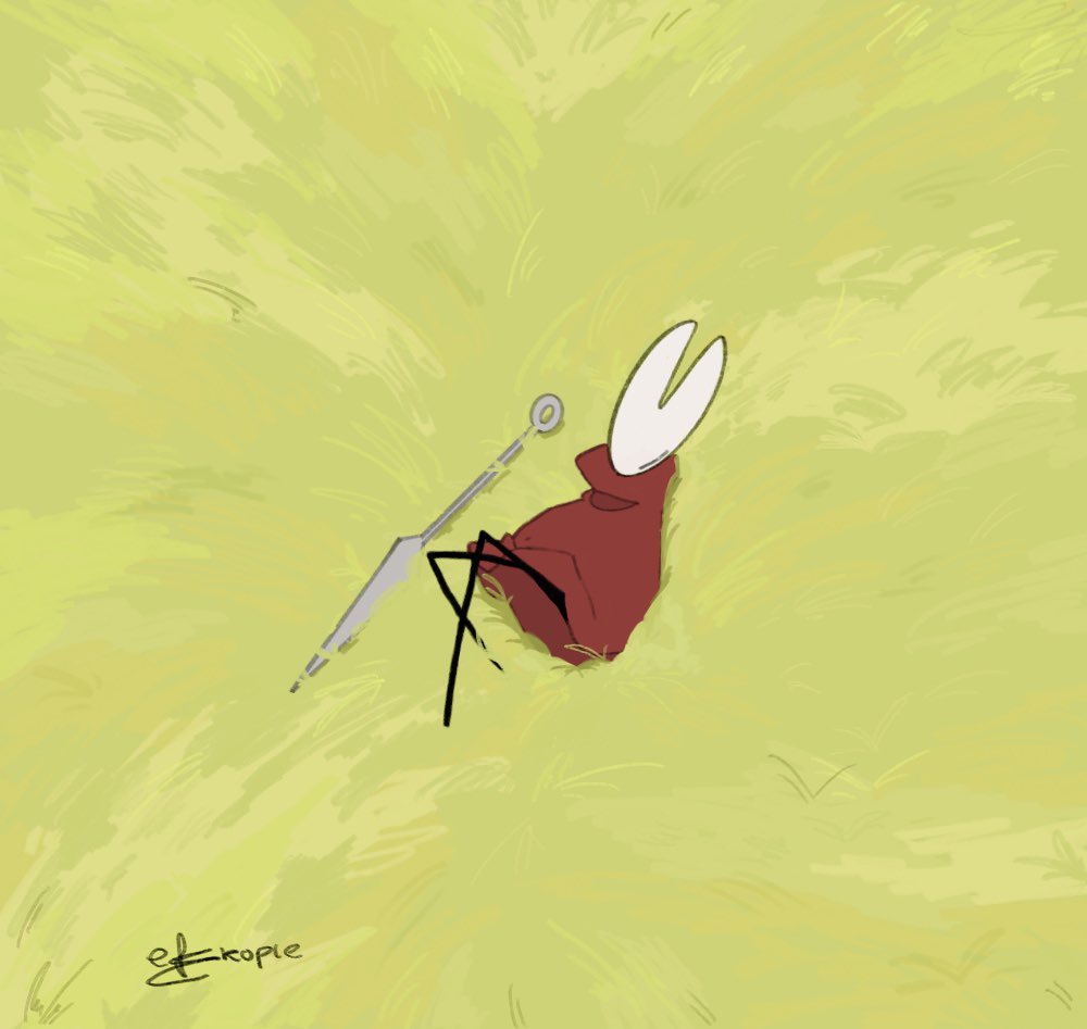 The sunny weather recently makes me wanna roll around in the grass. #hollowknight #hollowknightfanart