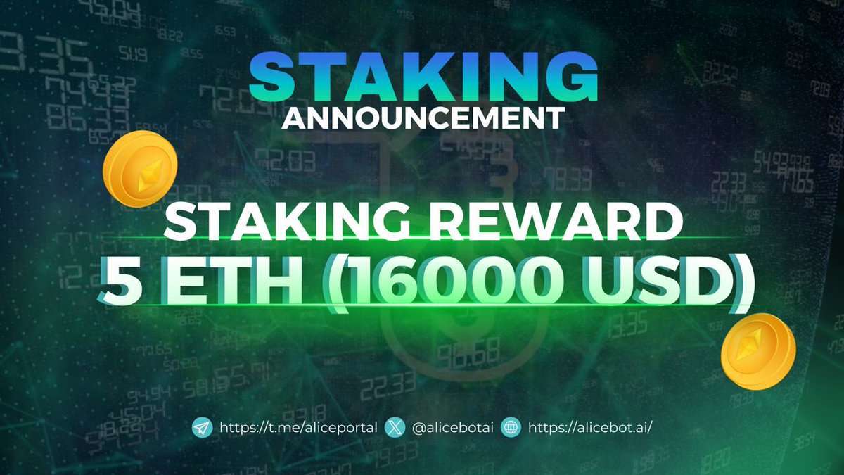 🚀 Gear Up for the Next $ALICE AI Staking Cycle! 🚀 Attention, $ALICE AI community! We’re excited to kick off our upcoming staking cycle. Get ready to join and amplify your contributions to our ecosystem while securing your share of the rewards. Staking Cycle Insight: Reward