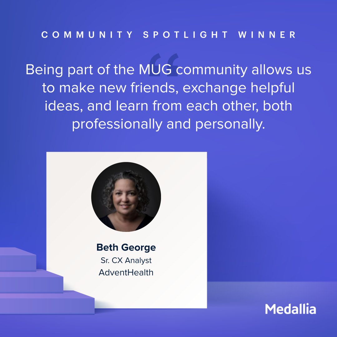 Today we are excited to celebrate our Knowledge Center Community Spotlight winner, Beth George, Sr. CX Analyst at AdventHealth. Thank you, Beth, for all that you do to support your peers and the broader community!