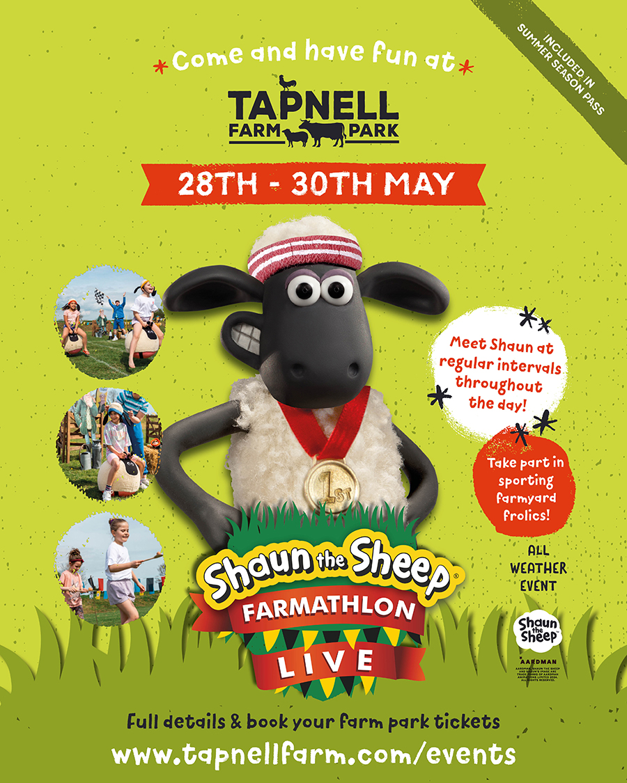 Get ready to hop, skip, and jump into Shaun the Sheep: Farmathlon Live! at @TapnellFarm this May half term! Take part in some hilarious activities for all the family and meet Shaun during the event too! Find out more and book your tickets here: aard.mn/tapnell