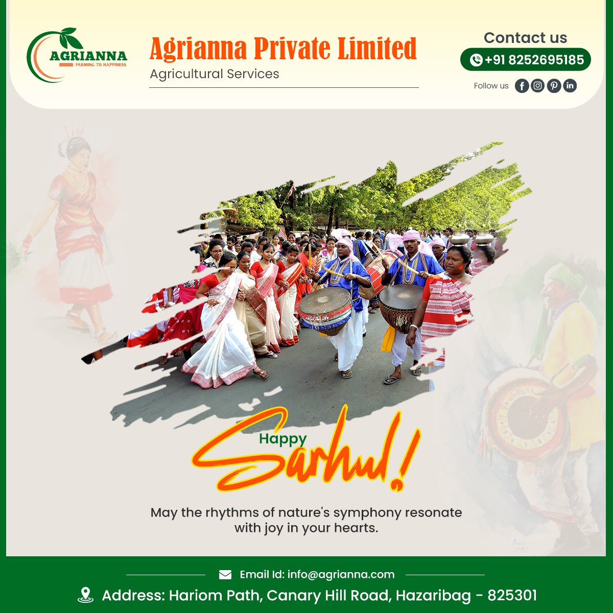 Happy Sarhul! May the rhythms of nature's symphony resonate with joy in your hearts.🌸🌿
#agrianna #SarhulCelebrations #TribalTraditions #FestivalOfNature #SarhulFestivities