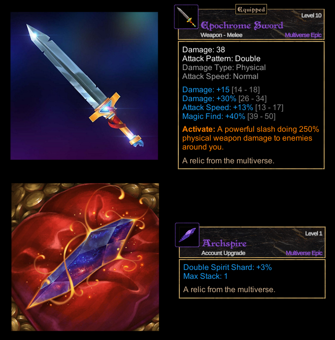 Etherscape_io's tweet image. Get ready Etherborn! Two epic new @enjin multiverse items have landed.

🗡️ First up, the Epochrome Sword - an epic blade forged for those who dare to command the battlefield. Tuned for physical damage output, it’s ideal for vanquishing foes with style and power! 

💎 Next, behold…