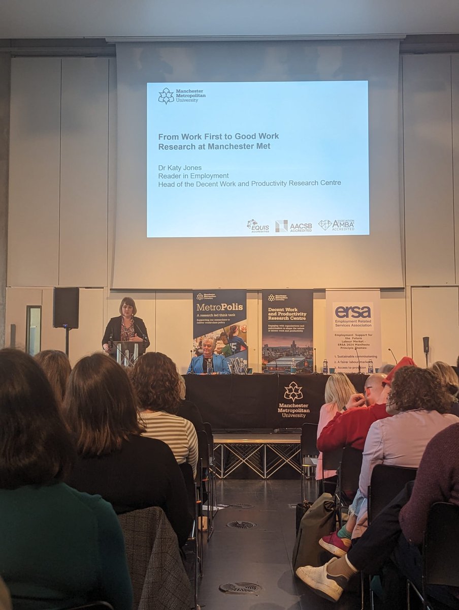Great to be at @ManMetUni this afternoon for the @mcrmetropolis 'From Work First to Good Work' conference, exploring a more ambitious approach to supporting people into good jobs - not just any jobs #MMUGoodWork