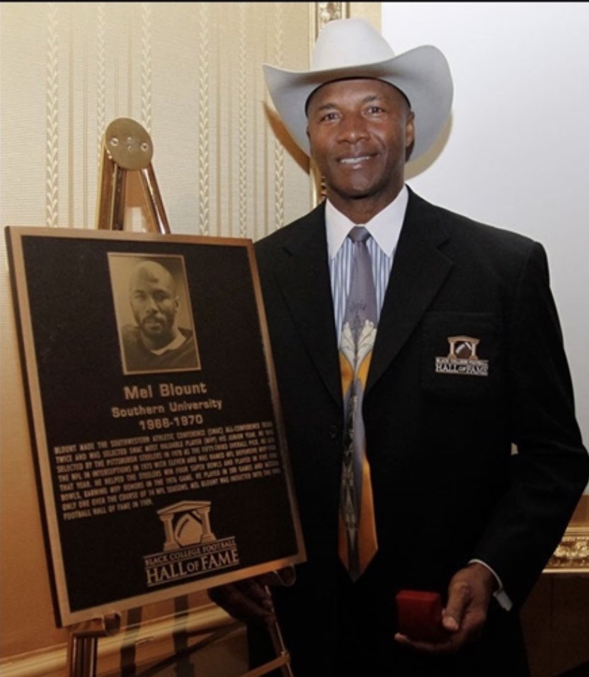 Happy birthday to @BCFHOF Class of 2011 Inductee and Trustee, Mel Blount! Blount played for @SouthernU_BR and was a two-time @theswac all-conference. He was then selected by the @steelers in 1970 and played 14 seasons. He helped the Steelers win four Super Bowls and also played