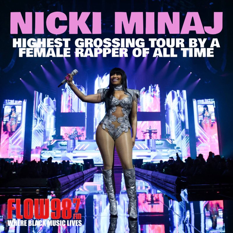 Nicki Minaj is cementing herself as the queen of hiphop. Making history recently w/ the highest-grossing tour by a female rapper of all time, her Pink Friday 2 tour hit the milestone within the first 17 performances. The tour has officially grossed a record-setting $34.9 million