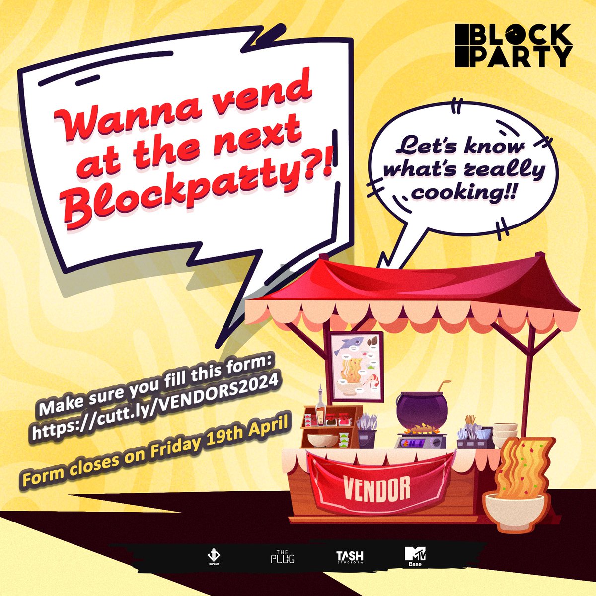 Calling all food vendors! 🥗🍕 Excited for the next BlockParty? So are we! If you've got delicious eats that you think would rock the block, we want to hear from you. Sign up here: cutt.ly/VENDORS2024