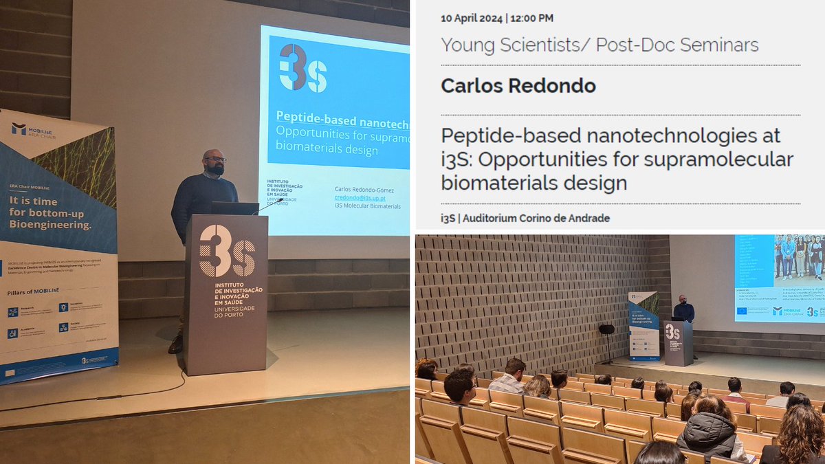 MOBILIsE (@mobilise_eu) on Twitter photo Starting the afternoon with a deep dive into peptide-based nanotechnologies🔬! Today, Carlos Redondo shared insights of some projects running in the Lab, representing <a href="/mhatricell/">Molecular Biomaterials Group</a> and <a href="/MOBILIsE_EU/">MOBILIsE</a> at the <a href="/i3S_UPorto/">i3S-Instituto de Investigação e Inovação em Saúde</a> Post-Doc seminar series. Thanks for sharing, <a href="/ReDoX06/">Carlos Redondo-Gómez</a>! Starting the afternoon with a deep dive into peptide-based nanotechnologies🔬! Today, Carlos Redondo shared insights of some projects running in the Lab, representing <a href="/mhatricell/">Molecular Biomaterials Group</a> and <a href="/MOBILIsE_EU/">MOBILIsE</a> at the <a href="/i3S_UPorto/">i3S-Instituto de Investigação e Inovação em Saúde</a> Post-Doc seminar series. Thanks for sharing, <a href="/ReDoX06/">Carlos Redondo-Gómez</a>!