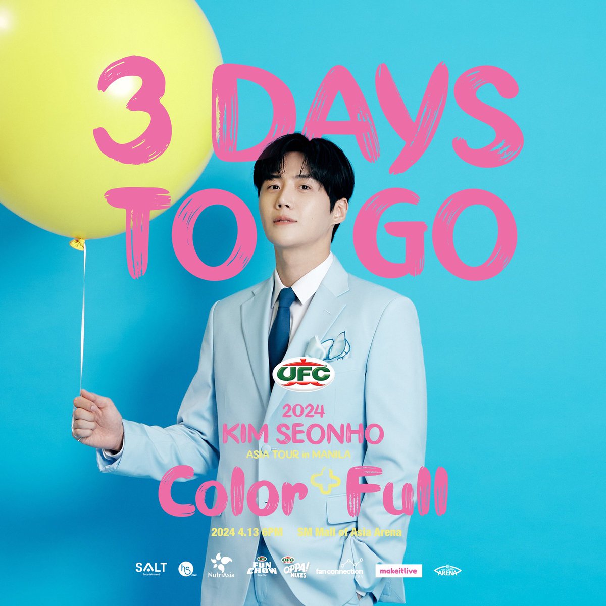 3 more days left until our favorite good boy returns to Manila! ✨ You can purchase your fan packages and watch only tickets on makeitlive.asia! 🎫 #2024KimSeonHoAsiaTourInManila #ColorFull_In_Manila #UFCxKSH