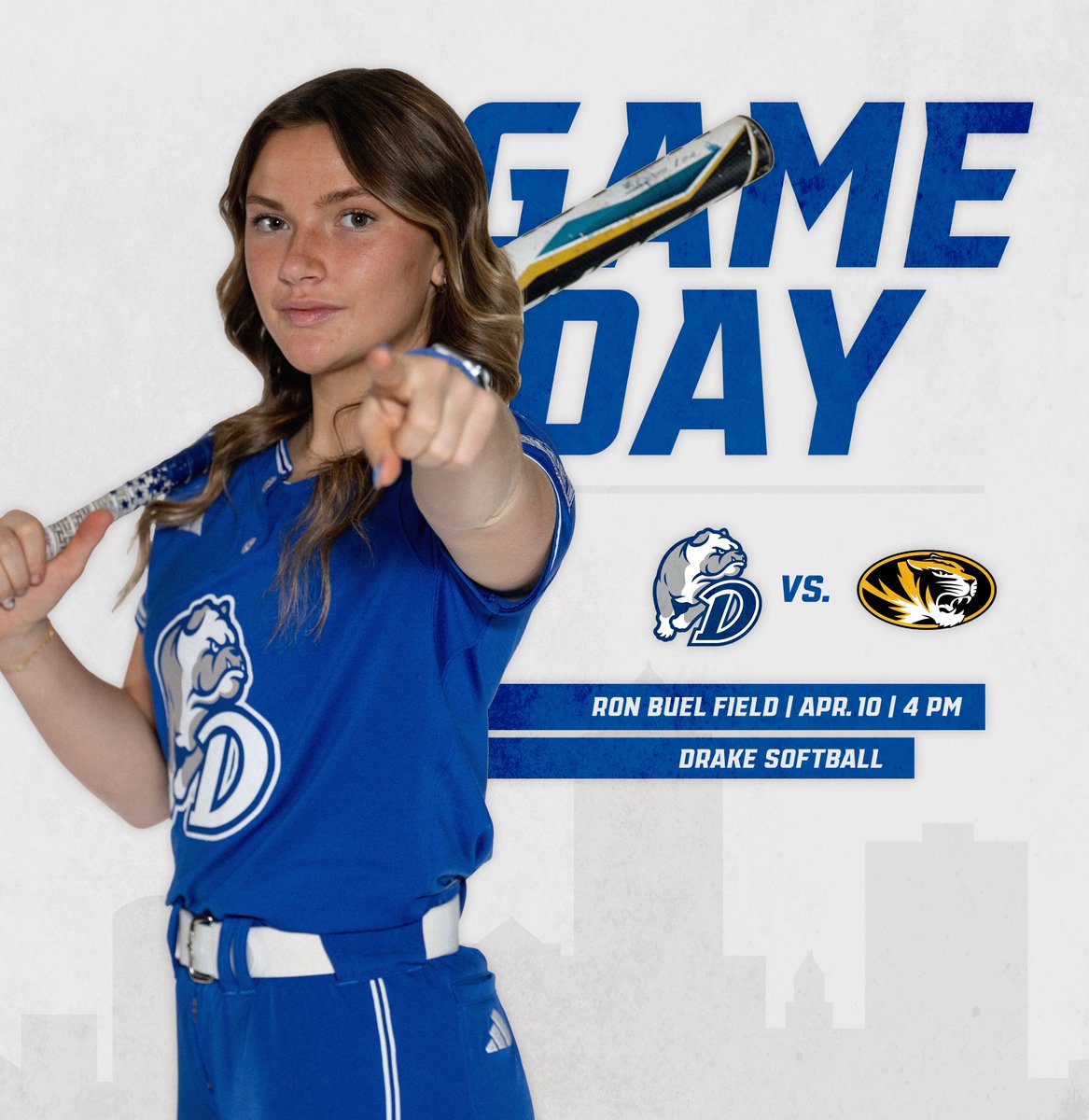 Rise and shine, it's 𝓖𝓐𝓜𝓔𝓓𝓐𝓨

🆚 <a href="/MizzouSoftball/">Mizzou Softball</a> 
⏰ 4 pm
🏟️ Ron Buel Field
📍 Des Moines, Iowa
📺 bit.ly/3VTTX3v
📊 bit.ly/3VYC4AV

#DSMHometownTeam