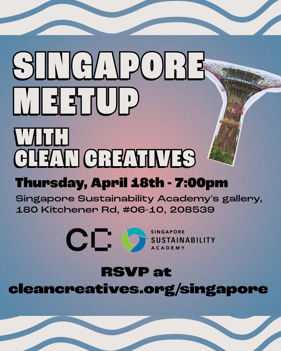 🇸🇬 We’re back in Singapore NEXT week! Join us at @SSASingapore on Thursday, April 18th for a mixer evening and a panel discussion with our Research Director @nayantaradutta 🤩‼️ Spaces will fill up quickly, so be sure to RSVP at cleancreatives.org/singapore