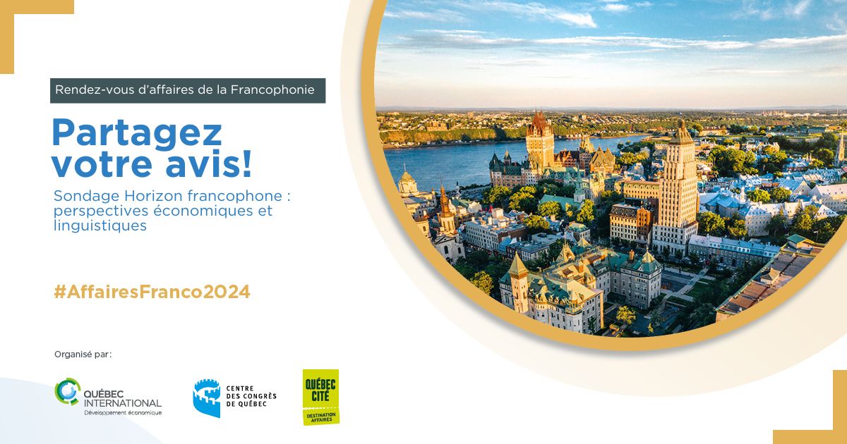 📣 Aux représentant(e)s d'entreprises et gens d'affaires dans la #Francophonie 👉votre avis est demandé! 👀 Prenez quelques minutes pour répondre au sondage de @quebecintl sur la Francophonie et les enjeux économiques linguistiques! ➡️ di.legeropinion.com/survey/selfser…?