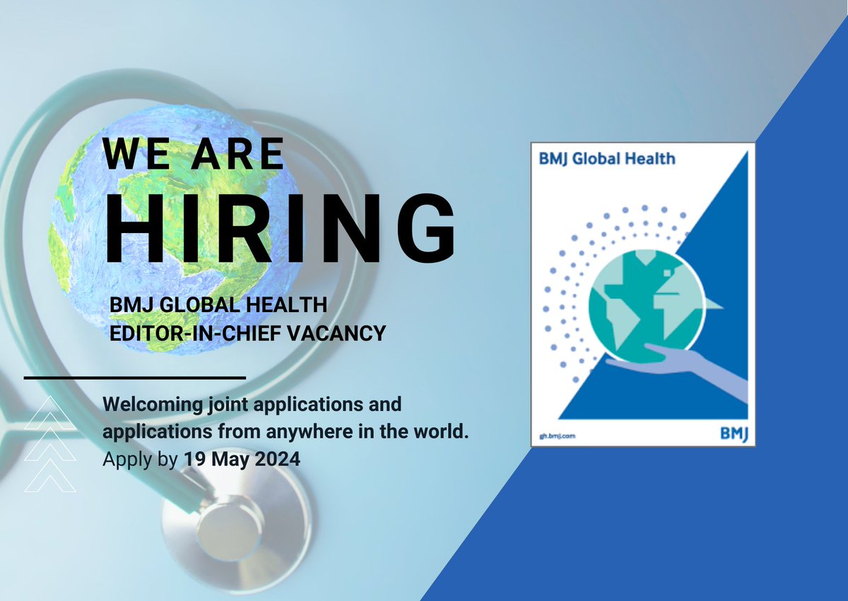 Looking for an ambitious and dynamic Editor-in-Chief to lead @GlobalHealthBMJ. Find all the details below. 🌎 blogs.bmj.com/bmjgh/2024/04/… @bmj_latest @BMJ_Open