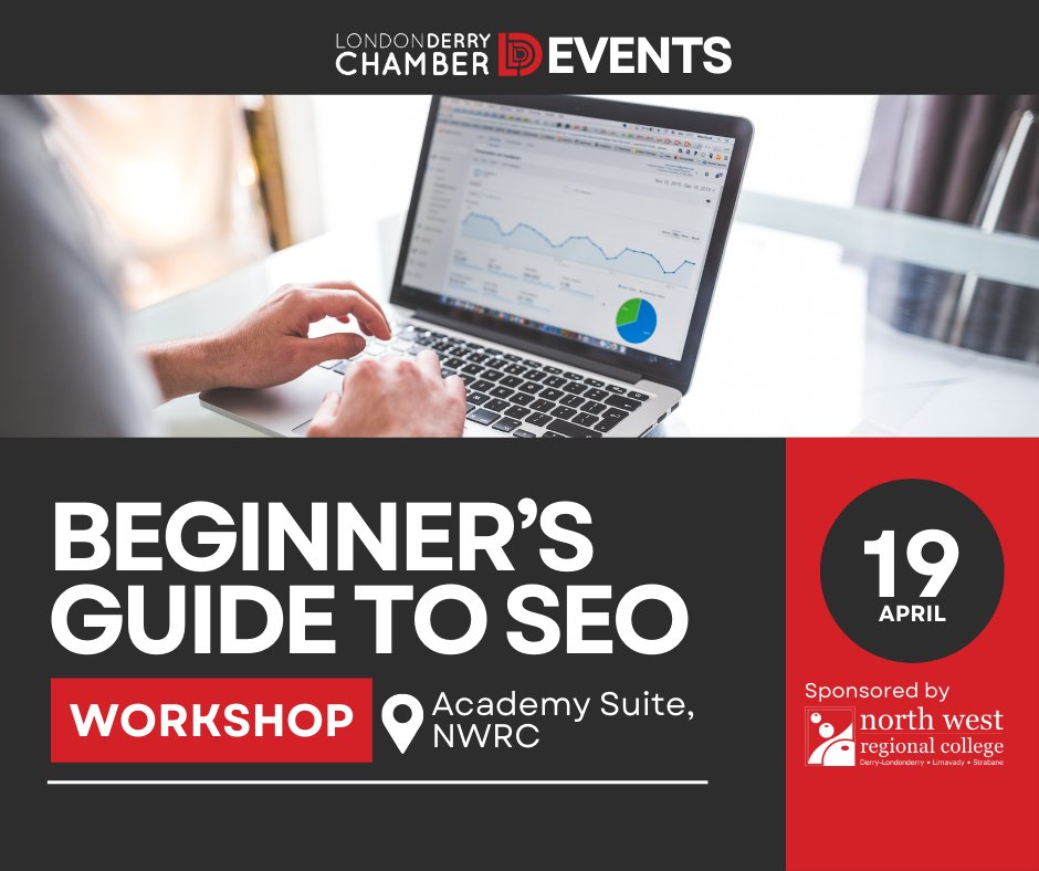 𝐁𝐞𝐠𝐢𝐧𝐧𝐞𝐫’𝐬 𝐆𝐮𝐢𝐝𝐞 𝐭𝐨 𝐒𝐄𝐎 𝐖𝐨𝐫𝐤𝐬𝐡𝐨𝐩 Join us for a workshop on SEO with @Derry_Chamber. Learn how SEO can improve online visibility and increase website traffic. Facilitated by Patricia Greene from @WebClubGuru Register Now ➡️shorturl.at/mFNW4