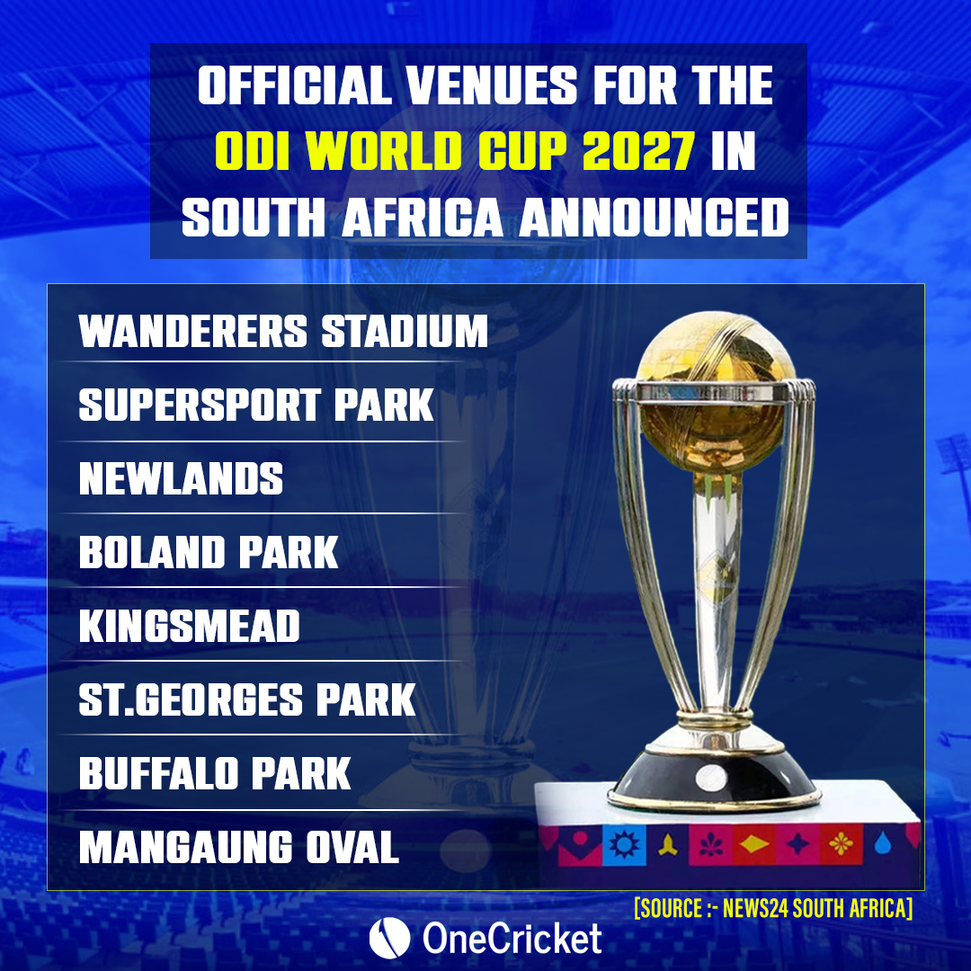 Take a look at the venues for the ODI World Cup 2027 in South Africa 🏏

#WorldCup2027 #Cricket