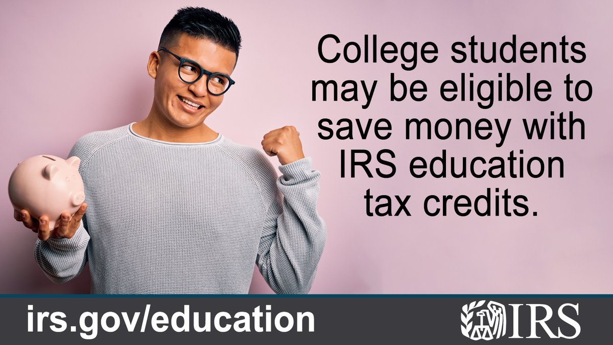 College students! Make sure you know every tax benefit available to you, like tax credits & deductions that can help offset the costs of higher education. Find out more from @IRSnews: irs.gov/education #FinancialLiteracyMonth #WednesdayWisdom