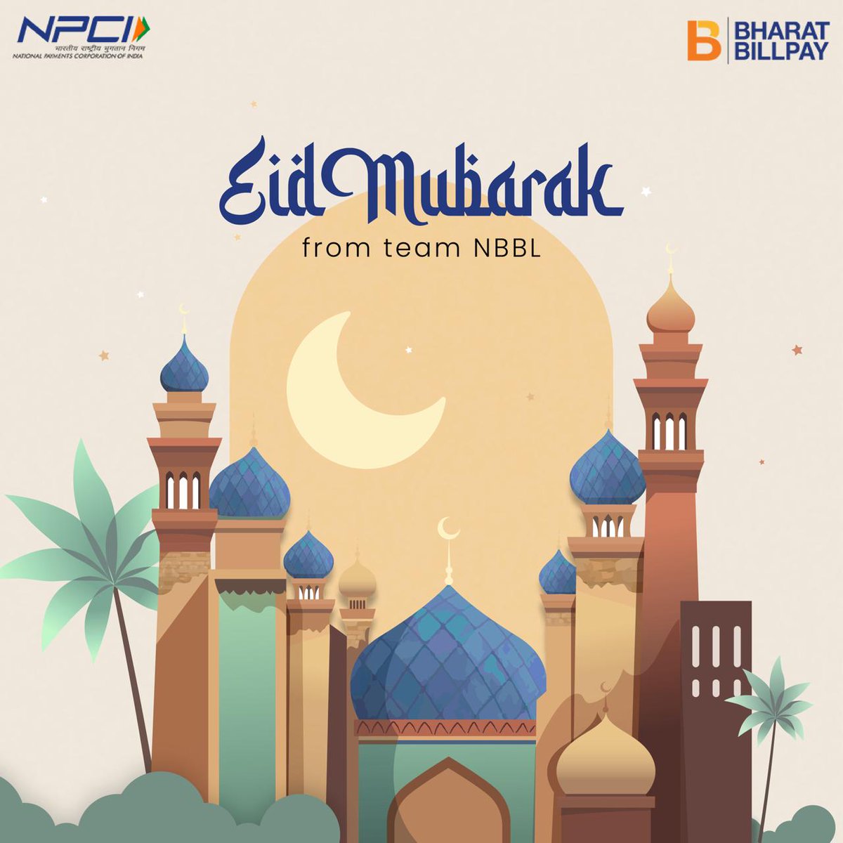 May the spirit of EID fill your hearts with joy and harmony. From all of us at Bharat Billpay #EIDMubarak.