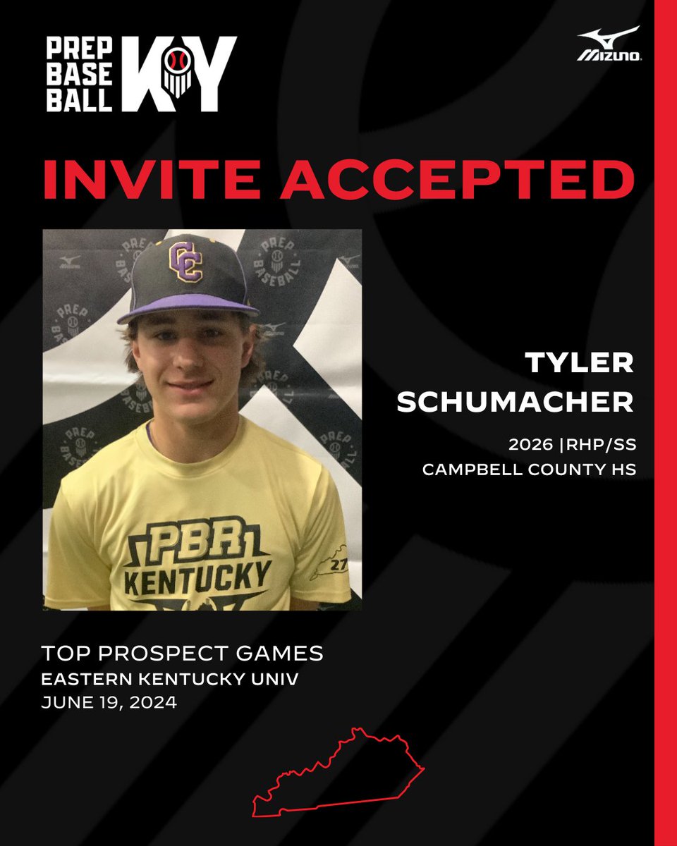 Prep Baseball Kentucky (@prepbaseballky) on Twitter photo 🚨Invite Accepted🚨
Campbell Co. 2026 RHP/SS <a href="/TJSchumacher/">Tyler Schumacher</a> will join us for the Top Prospect Games at EKU on June 19!
High spin guy ran FB up to 88.2 (2517) and high 70's SL (2864) in preseason. 13 IP, 8 H, 3 ER, 18 K, 1.62 ERA & hitting .304 with 2 doubles this spring for the 🚨Invite Accepted🚨
Campbell Co. 2026 RHP/SS <a href="/TJSchumacher/">Tyler Schumacher</a> will join us for the Top Prospect Games at EKU on June 19!
High spin guy ran FB up to 88.2 (2517) and high 70's SL (2864) in preseason. 13 IP, 8 H, 3 ER, 18 K, 1.62 ERA & hitting .304 with 2 doubles this spring for the
