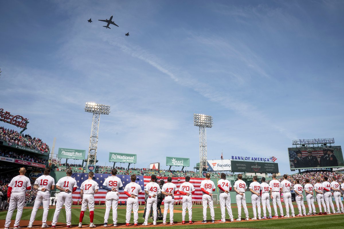 Emotions Soar

@157ARW performed a KC-46A flyover with Vermont's @158FighterWing as part of opening day ceremonies yesterday at Fenway Park. Boston paid tribute to the Red Sox 2004 championship team & honored beloved knuckleballer Tim Wakefield & his wife Stacy.