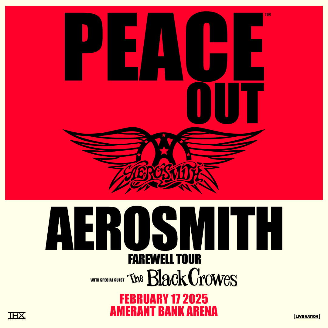 JUST ANNOUNCED: Aerosmith’s 2024 PEACE OUT Tour at Amerant Bank Arena has officially been rescheduled for 2/17/2025! ✌️ All previously purchased tickets will be honored & ticketholders will receive more info via email. Any remaining tickets will go on sale this Fri 4/12 at 10am…