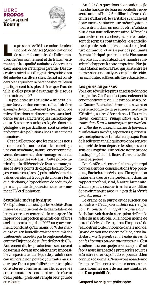 Effectivement, pourquoi acheter des eaux minérales 100 fois plus cher ? Alors que l'eau potable est une des ressources les plus contrôlées, alors à votre santé pour un cout bien moindre qu'une eau minérale. #eau