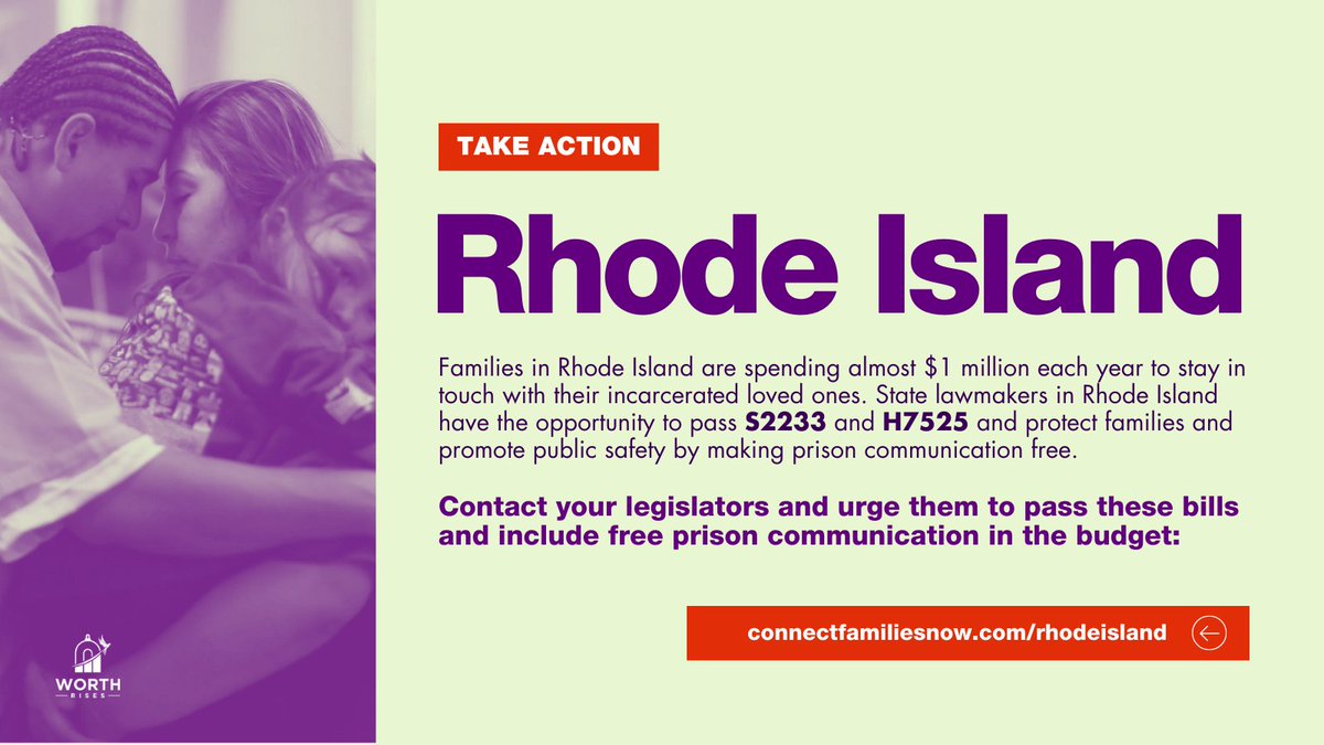 RHODE ISLAND: Families are spending almost $1 million each year to stay in touch with their incarcerated loved ones. 1 in 3 are going into debt as a result. If you live in Rhode Island, take action NOW to connect families by visiting connectfamiliesnow.com/rhodeisland!