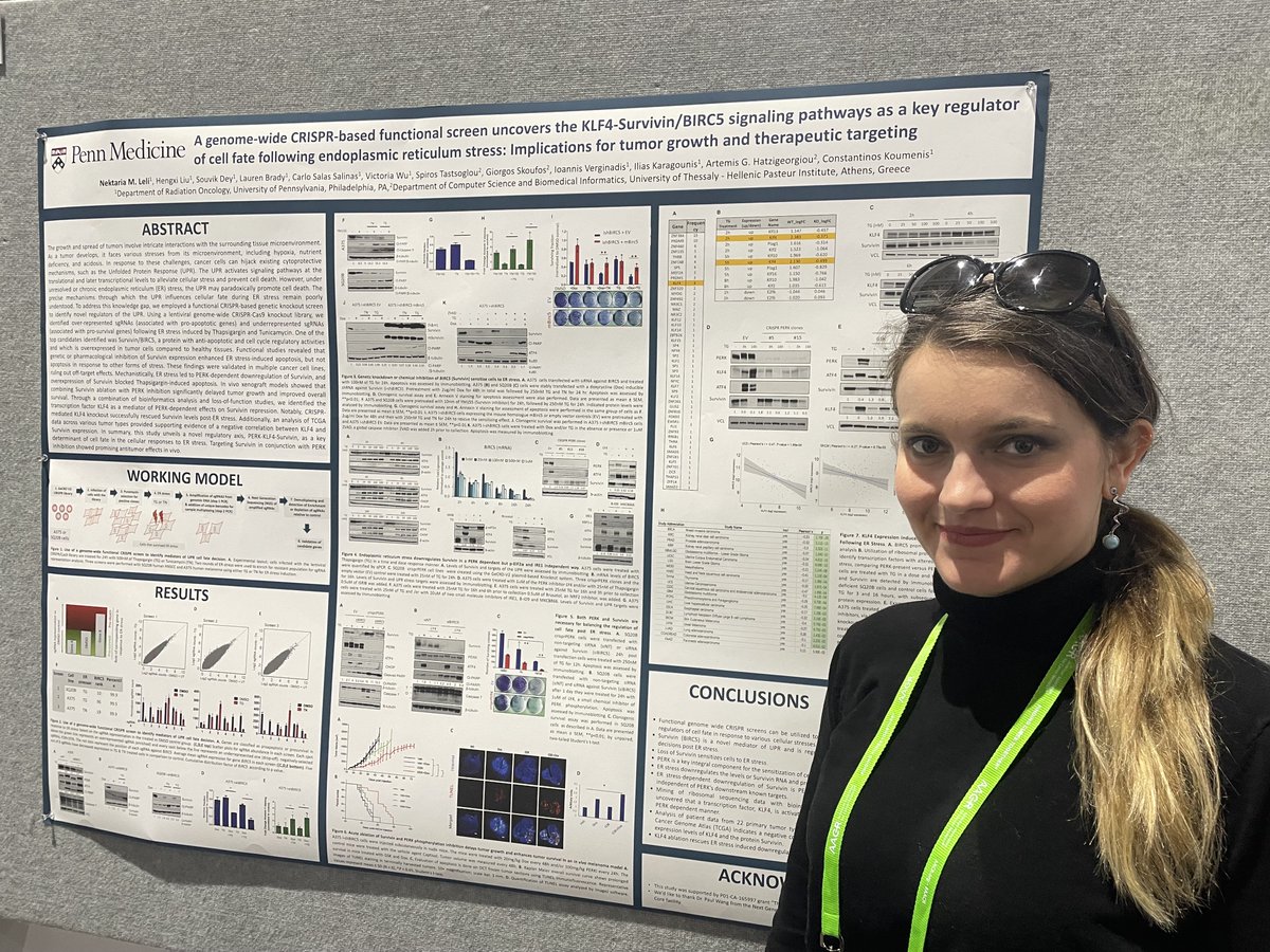 PennMDForum's tweet photo. We’re closing out #AACR24 by spotlighting research from our #radiationoncology team. @GeorgeMorcos14 and Nektaria Leli from @costas_koumenis lab presented preclinical data on #FLASH_RT and the tissue microenvironment. @PennCancer @AACR @PennMedicine https://t.co/AXfyWKtTpq