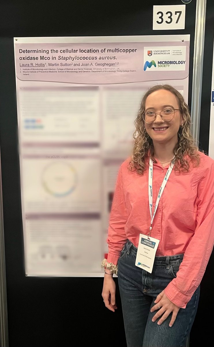 Having a great time at #Microbio24 so far! Come along to poster 337 today if you’d like to hear about Staph and copper hypertolerance genes ☺️