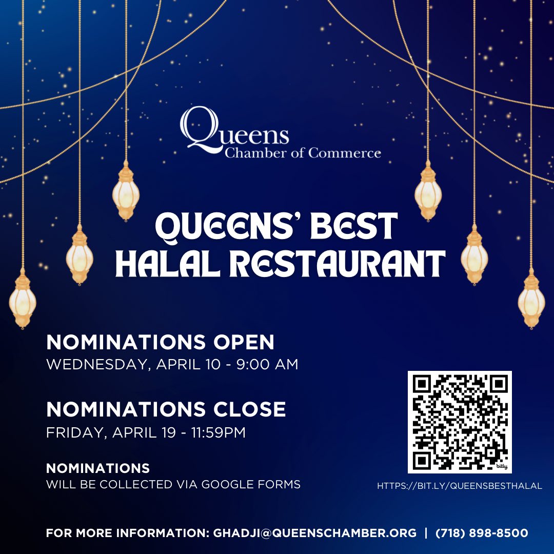 Today we kick off our inaugural Queens’ Best Halal Restaurant Competition. Nominate your favorite halal eatery through April 19. All restaurants, regardless of cuisine, are eligible as long as the restaurant is certified halal. Voting begins April 22nd with the winner announced…