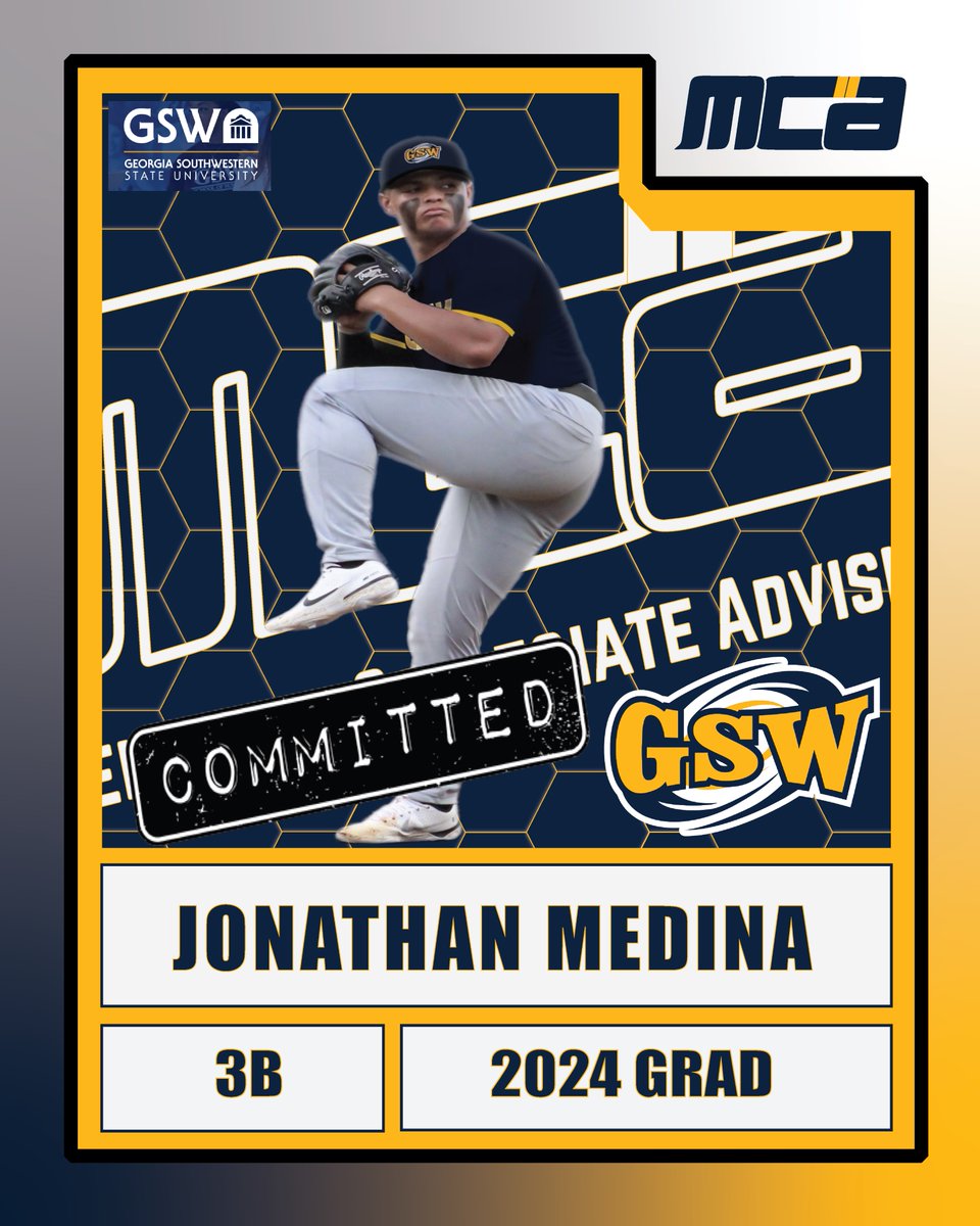 MelendezCollAdv's tweet photo. Congratulations to Jonathan Medina on his commitment to @GaSouthwestern. Wishing Jonathan a very successful career at Georgia Southwestern University. #mcabaseball #collegebaseball #collegeadvising #bethe7% #committed #gswbaseball https://t.co/cWuz3sVEHF